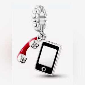 Silver and Red iPhone & Phone Dangle Charm